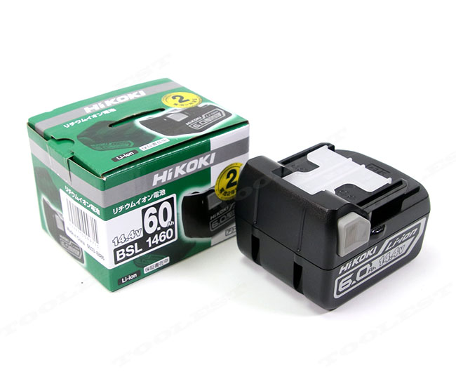 HIKOKI（ハイコーキ）14.4V　リチウムイオン充電池　BSL1460　容量：6.0Ah　1個　／「HIKOKI」ロゴ　※箱付き