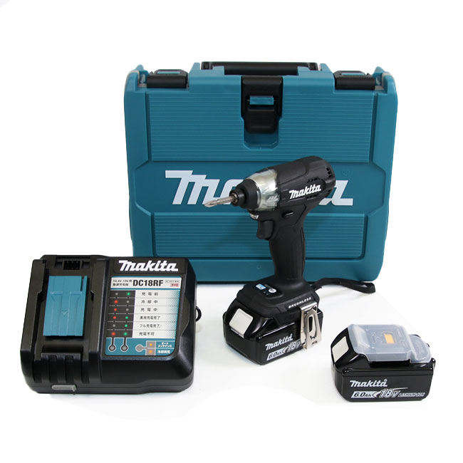 マキタ　18V 充電式インパクトドライバ（黒）TD157DRGXB　6.0Ah Li-ion電池(BL1860B)2個　充電器(DC18RF)　ケース
