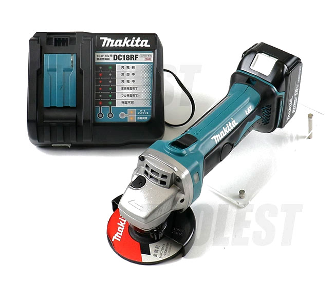 マキタ　18V　100mm充電式ディスクグラインダ　GA402DRF　3.0Ah Li-ion電池(BL1830B)1個　充電器(DC18RF)　ケース