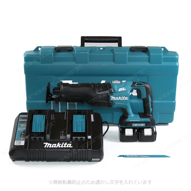 マキタ　36V（18V+18V）充電式レシプロソー　JR360DPG2　6.0Ah Li-ion電池(BL1860B)2個　2口急速充電器(DC18RD)　ケース