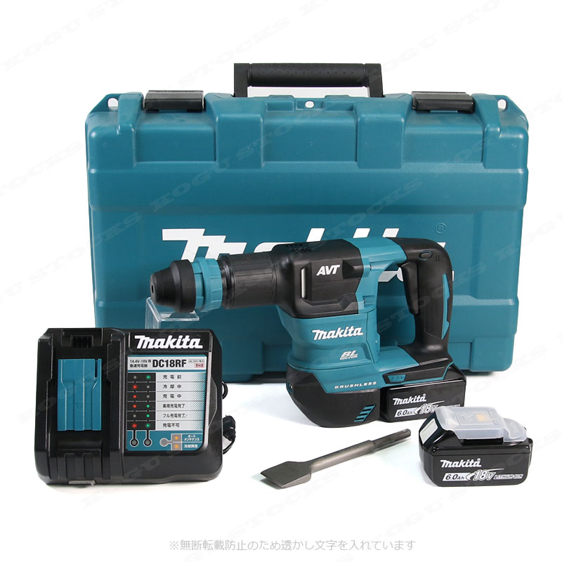 マキタ　18V　充電式ハンマ　HK180DRGX　6.0Ah Li-ion電池(BL1860B)2個　充電器(DC18RF)　ケース