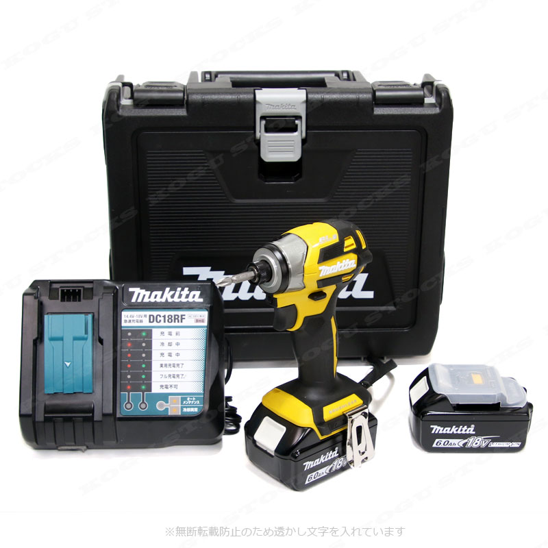 マキタ　18V　充電式インパクトドライバ　TD173DGXFY　6.0Ah Li-ion電池(BL1860B)2個　充電器(DC18RF)　ケース