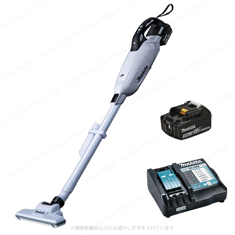 マキタ　18V　充電式クリーナ（カプセル式）CL284FDRFW　3.0Ah Li-ion電池(BL1830B)1個　急速充電器(DC18RF)