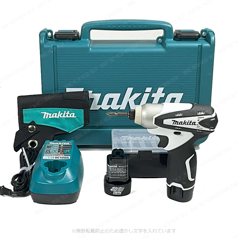 マキタ　10.8V（差込式）充電式インパクトドライバ　白　TD090DWXW　Li-ion電池(BL1013)2個　充電器(DC10WA)　ケース