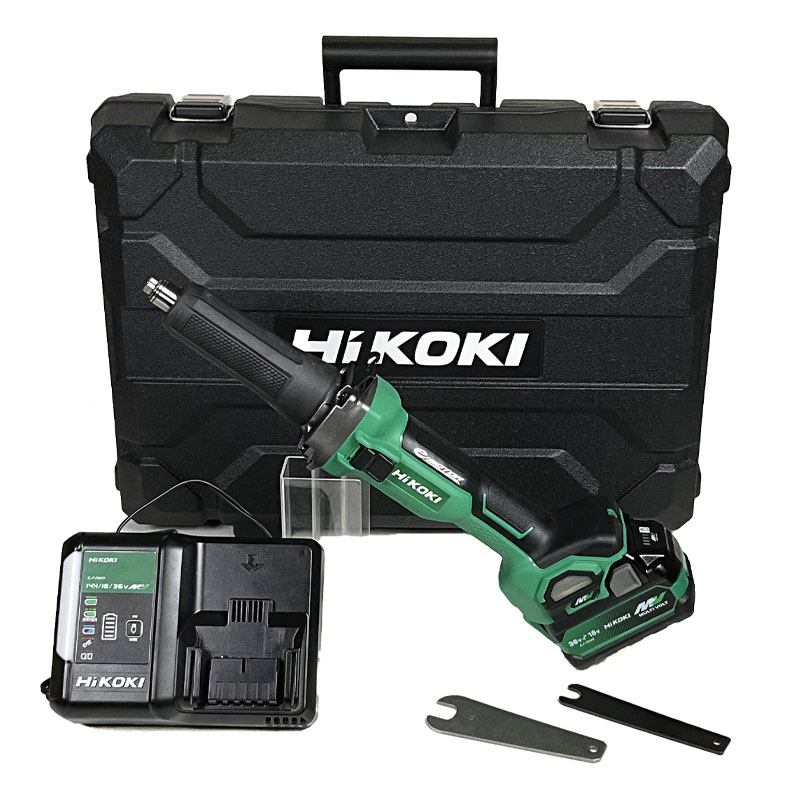 HIKOKI（ハイコーキ）36V　コードレスハンドグラインダ　GP36DA(XPZ)　マルチボルト充電池(BSL36A18X)1個　充電器(UC18YDL2)　ケース