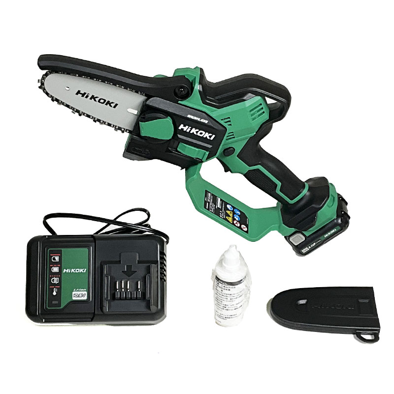 HIKOKI　10.8V（スライド式）コードレスミニチェンソー　CS1210DD(BS)　Li-ion充電池(BSL1220M)1個　充電器(UC12SL)