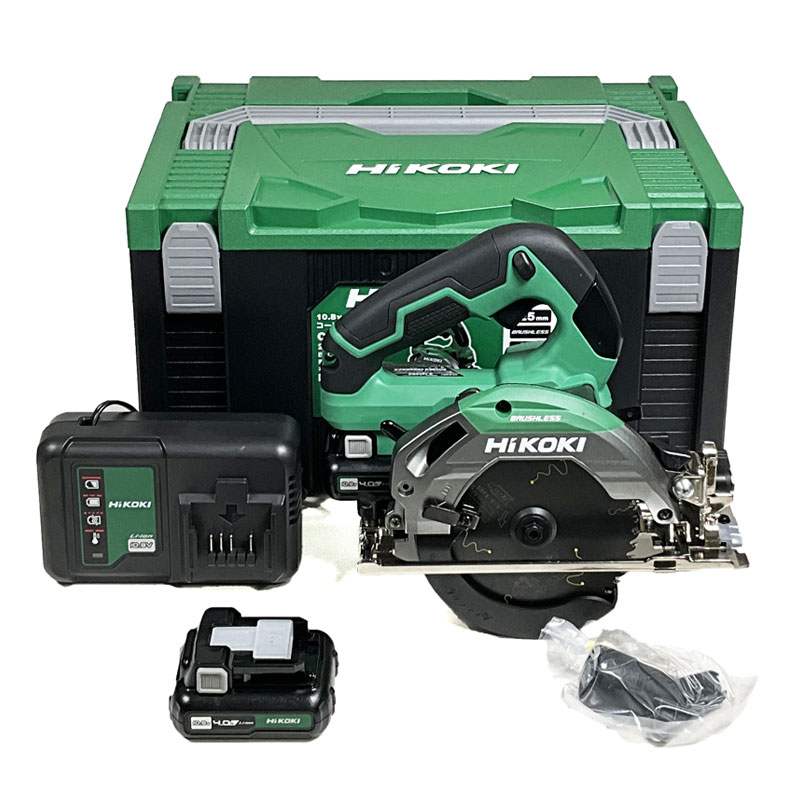 HIKOKI（ハイコーキ）10.8V　125mm　コードレス丸のこ　C1205DA(2LSP)　4.0Ah Li-ion充電池(BSL1240M)2個　充電器(UC12SL)　システムケース