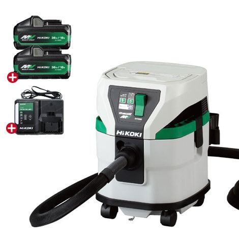 HIKOKI　36V　コードレス集じん機　RP3615DB(2WPZ)　マルチボルト電池(BSL36B18X)2個　充電器(UC18YDL2)