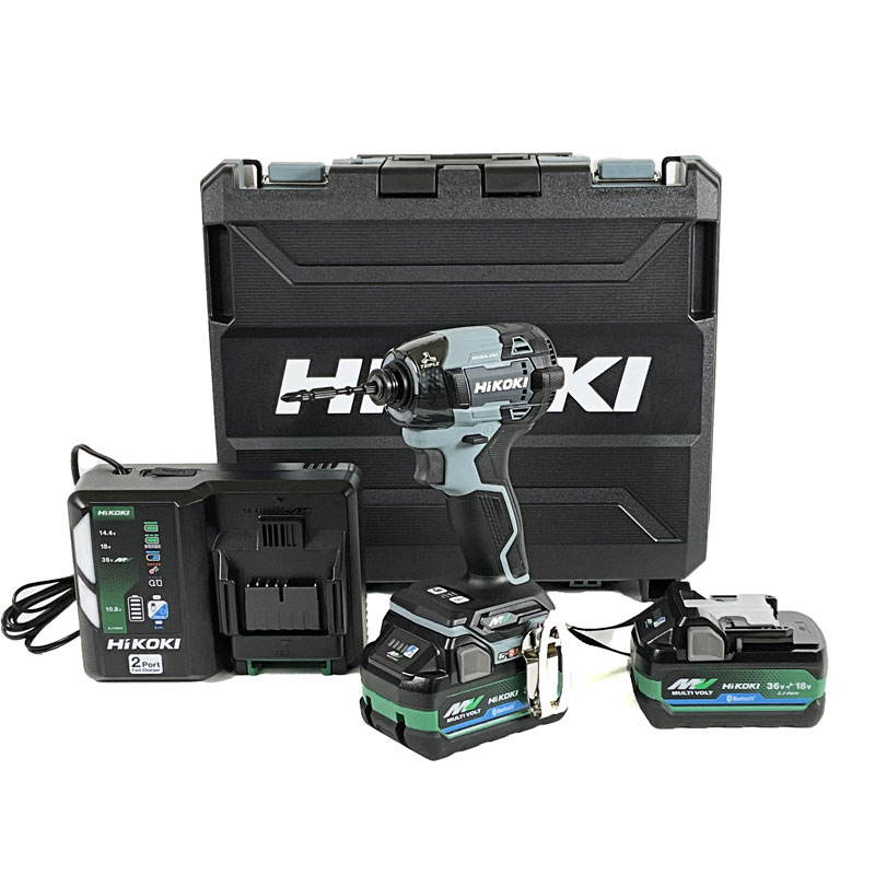 HIKOKI（ハイコーキ）36V コードレスインパクトドライバ　WH36DD(2XHSZ)(IG)マルチボルト電池(BSL36A18BX)2個　充電器(UC18YDML)　ケース