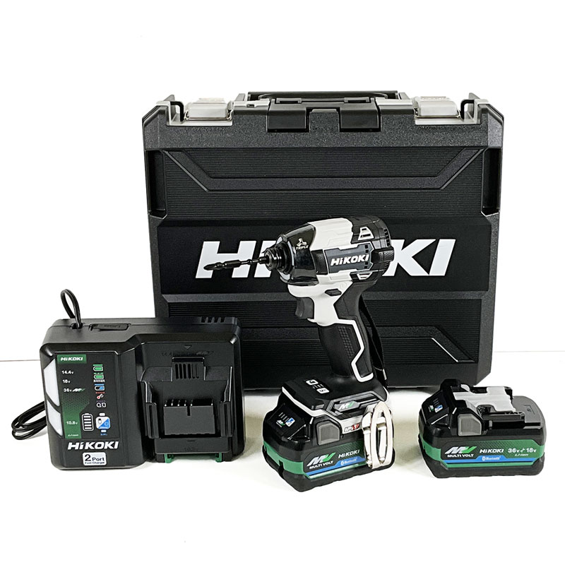 HIKOKI（ハイコーキ）36V コードレスインパクトドライバ　WH36DD(2XHSZ)(FW)マルチボルト電池(BSL36A18BX)2個　充電器(UC18YDML)　ケース