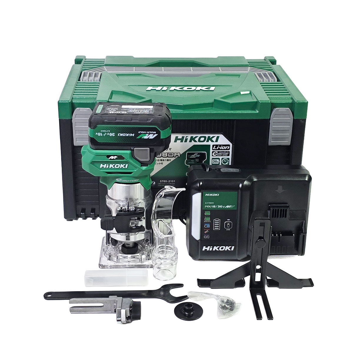 HIKOKI（ハイコーキ）36V　コードレストリマ 　M3608DA(XPZ)　マルチボルト充電池(BSL36A18X)1個　充電器(UC18YDL2)　システムケース
