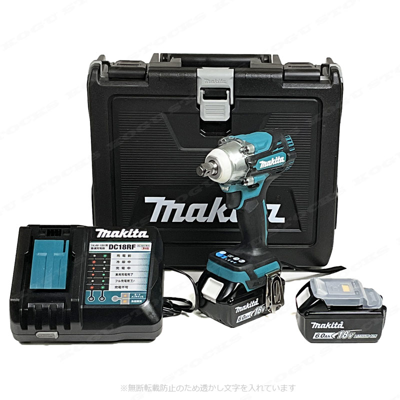 マキタ　18V充電式インパクトレンチ　TW300DRGX　6.0Ah Li-ion充電池(BL1860B)2個　充電器(DC18RF)　新型ケース（黒）