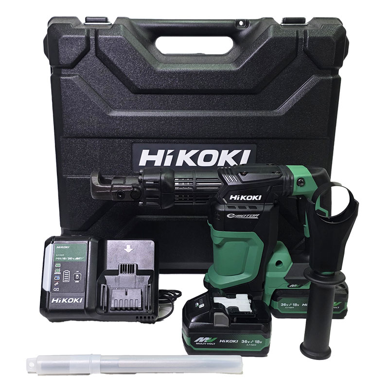 HIKOKI　36V　コードレスハンマ　H3641DA(2WPZ)　マルチボルト電池(BSL36B18X)2個　充電器(UC18YDL2)　ケース
