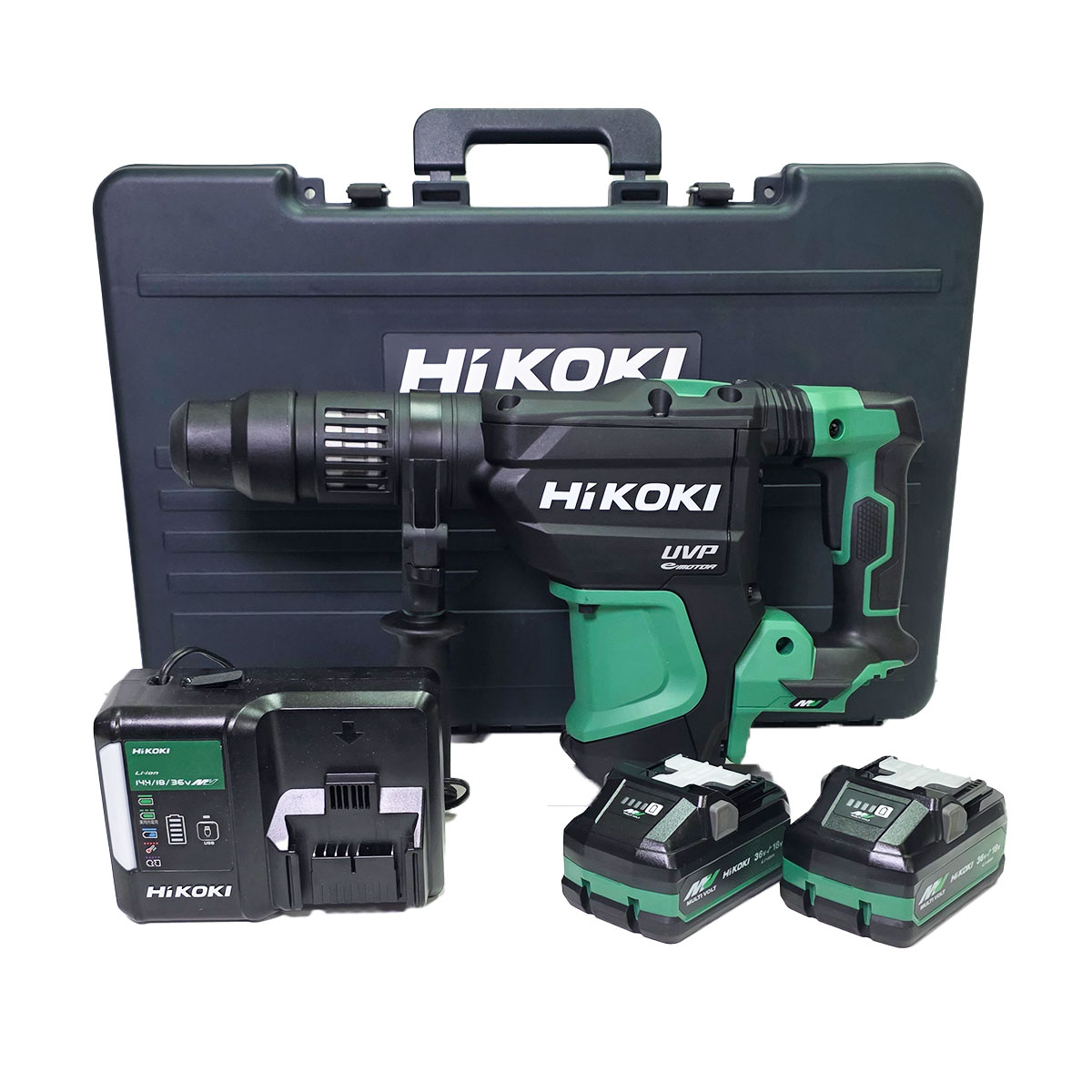 HIKOKI　36V　コードレスハンマドリル　SDS-max　DH3640DA(2WPZ)　電池(BSL36B18X)2個　充電器(UC18YDL2)　システムケース