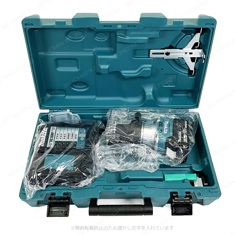 マキタ　18V　充電式トリマ　RT50DRG　6.0Ah Li-ion充電池(BL1860B)1個　USB端子付き充電器(DC18RF)　ケース