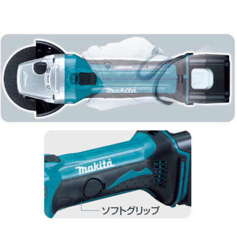 マキタ　18V　100mm充電式ディスクグラインダ　GA402DRG　6.0Ah Li-ion電池(BL1860B)1個　充電器(DC18RF)　ケース