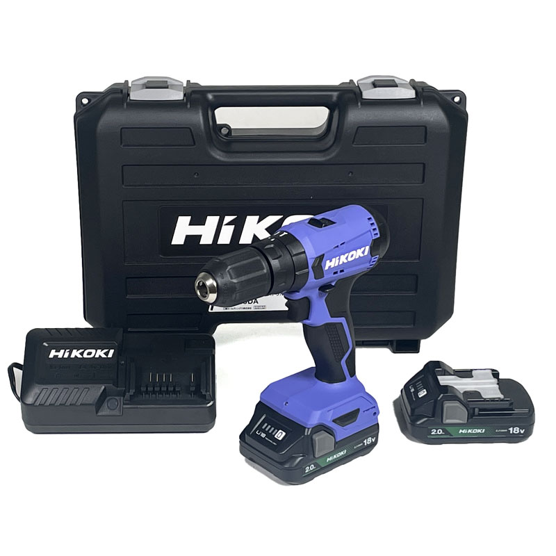 HiKOKI（ハイコーキ）18V　コードレス振動ドライバドリル　FDV18DA(2BG)　2.0Ah Li-ion電池(BSL1820M)2個　充電器(UC18YKSL)　ケース
