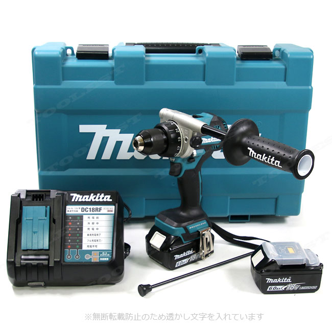 マキタ　18V　充電式振動ドライバドリル　HP486DRGX　6.0Ah Li-ion電池(BL1860B)2個　充電器(DC18RF)　ケース