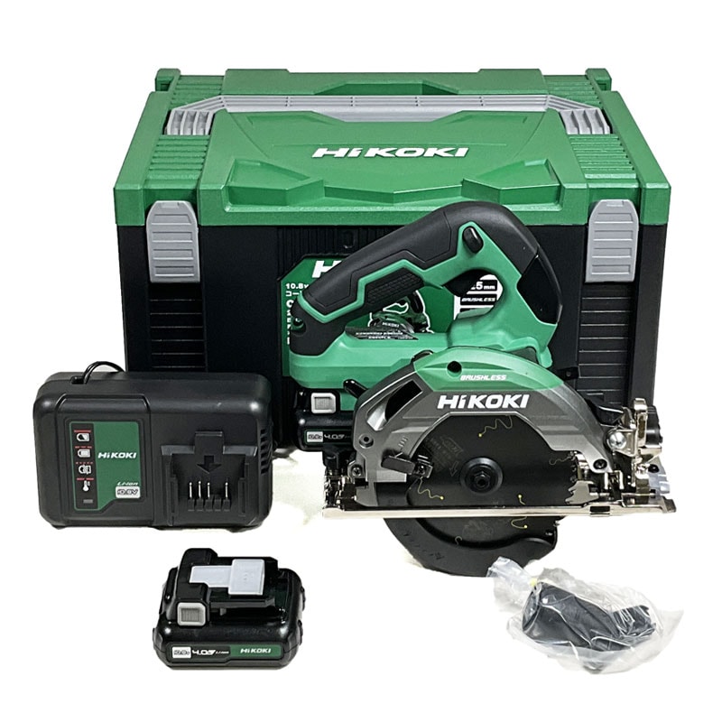 HIKOKI（ハイコーキ）10.8V　125mm　コードレス丸のこ　C1205DA(2LSP)　4.0Ah Li-ion充電池(BSL1240M)2個　充電器(UC12SL)　システムケース