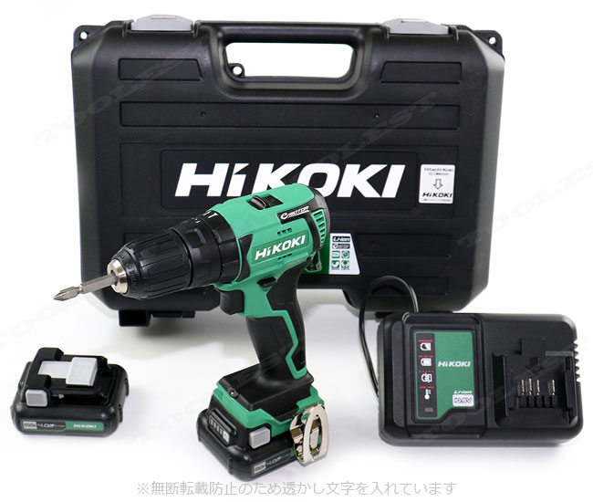 HIKOKI（ハイコーキ）10.8V　振動ドライバドリル　DV12DD(2LS)　4.0Ah Li-ion充電池(BSL1240M)2個　充電器(UC12SL)　ケース