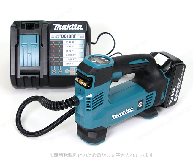 マキタ　18V　充電式空気入れ　MP180DRG　6.0Ah　Li-ion充電池(BL1860B)1個　充電器(DC18RF)　ケース