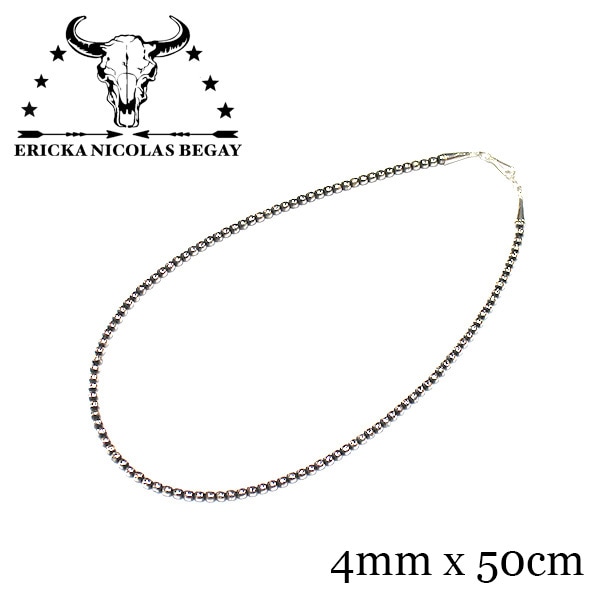 エリッカニコラスビゲイ ナバホパールネックレス4mm/50cm Ericka Nicolas Begay(エリッカニコラスビゲイ)】Navajo Pearl