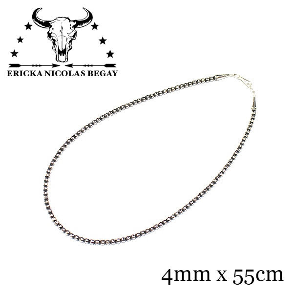 Ericka Nicolas Begayʥå˥饹ӥˡNavajo Pearl Necklace ʥХۥѡͥå쥹 [4mm/55cm] ʥХ² Silver925ʥ󥴥åȥС MatteIngotSilver