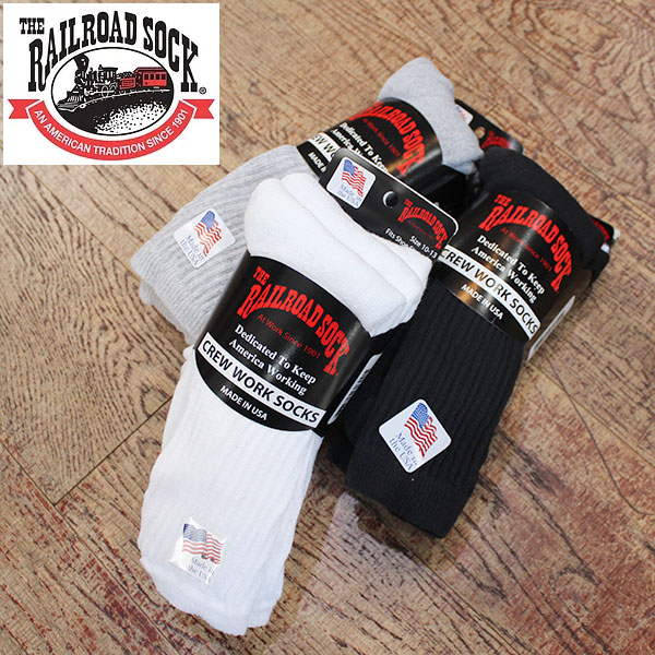 【RAILROAD SOCK（レイルロードソック）】 603X CREW WORK SOCKS 3pair クルーワークソックス 3足組