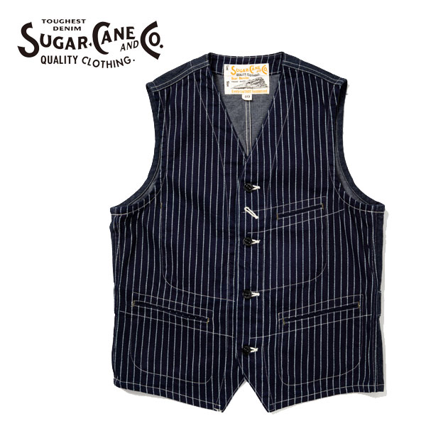 【美品】SUGAR CANE ウォバッシュベスト　38 SUGAR CANE ウォバッシュベスト 38サイズ SUGAR CANE WABASH Denim