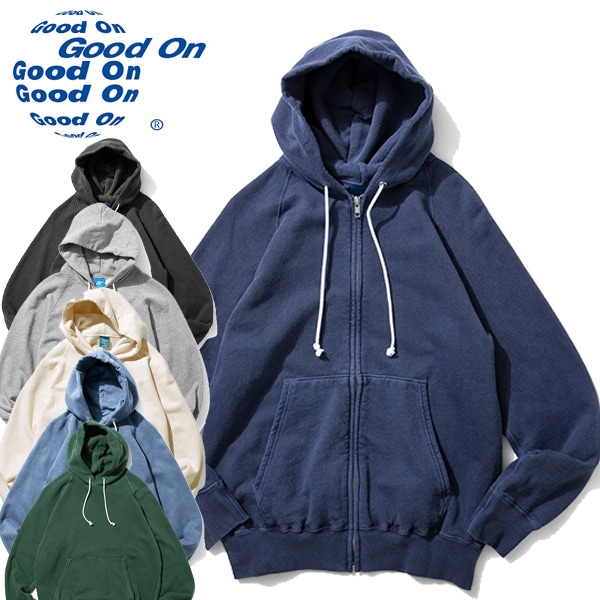 Good On（グッドオン）】ラグランジップフードスウェット HOOD PARKA