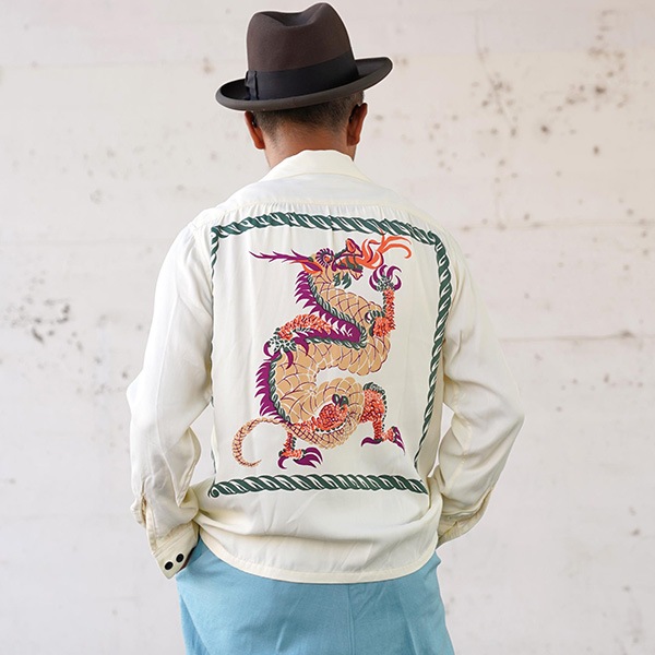 ��The GROOVIN HIGH�ʥ������롼������ϥ��ˡ�Dragon 1950s Rayon L/S Shirt �ɥ饴�� �졼��󥷥�� �����ץ󥫥顼 TOWNCRAFT 250101 50s L/S Shirt / Dragon