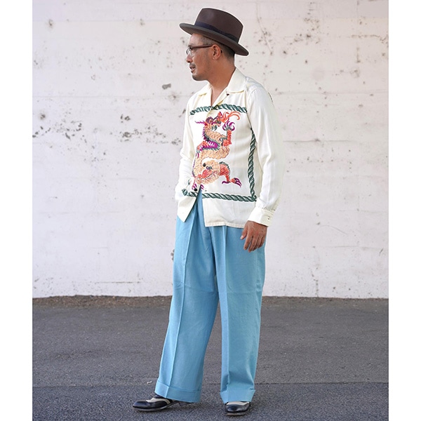 ��The GROOVIN HIGH�ʥ������롼������ϥ��ˡ�Dragon 1950s Rayon L/S Shirt �ɥ饴�� �졼��󥷥�� �����ץ󥫥顼 TOWNCRAFT 250101 50s L/S Shirt / Dragon