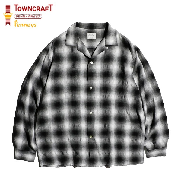 ��TOWNCRAFT�ʥ����󥯥�ե� �ˡ�PENNY'S�ʤڥˡ����ˡ�  60S  OMBRE LOOP COLLAR SHIRTS COTTON ����֥�롼�ץ��顼����ĥ��åȥ� Ĺµ����� CHECK SHIRTS �����å������ MADE IN JAPAN ������ TC24S00400