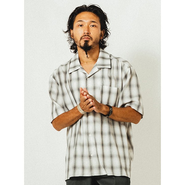 ��BIG MIKE�ʥӥå��ޥ����ˡ�Lot 102525531 OMBRE Rayon Mix Ombre Check S/S Shirts ����֥� �졼��� �����å� CHECK SHIRTS �����å������ Safari 5���Ǻ�