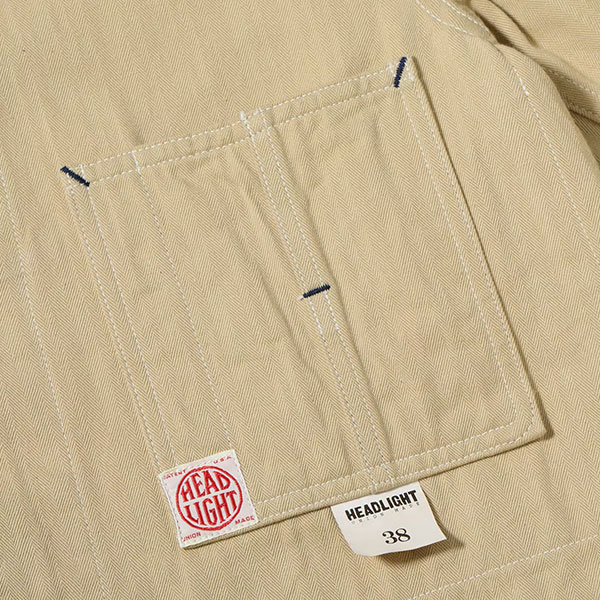 ��HEADLIGHT �ʥإåɥ饤�ȡˡ� Lot No. HD15908 / 10oz. RANDOM HBT WORK COAT