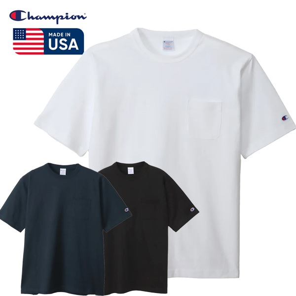 ��Champion�ʥ����ԥ���ˡ�HEAVY WEIGHT T1011 (�ƥ����ƥ󥤥�֥�) �إӡ���������  ���硼�ȥ��꡼�� �ݥ��å�T�����  25SS MADE IN USA  ����ꥫ�� (C5-B302) Ⱦµ