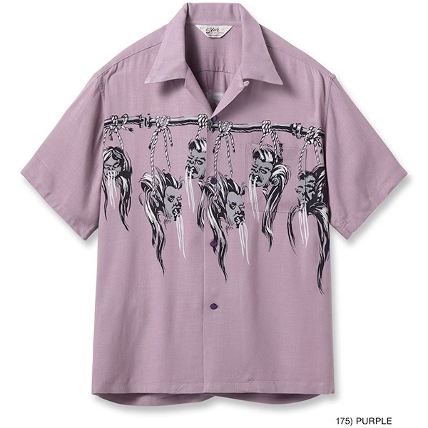 ��STAR OF HOLLYWOOD�ʥ��������֥ϥꥦ�åɡˡ� Lot No. SH39705 / HOPSACK RAYON OPEN SHIRT ��SHRUNKEN HEAD�ʥ���ꥱ��إåɡˡ� �����ϥ���� �ӥ�ơ��� ��ץꥫ