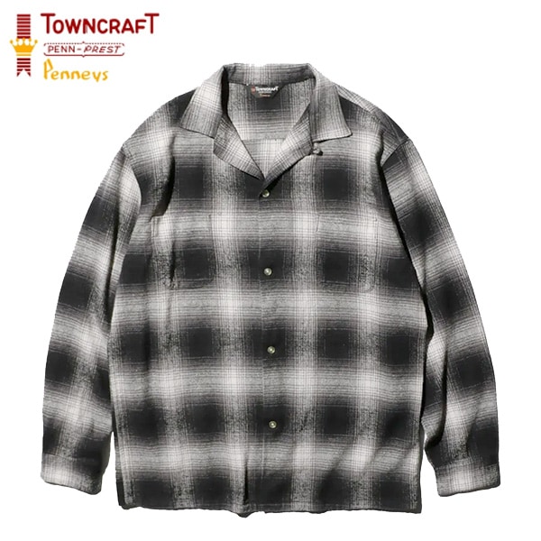 ��TOWNCRAFT�ʥ����󥯥�ե� �ˡ�PENNY'S�ʤڥˡ����ˡ� 60S LOOP COLLAR NEL OMBRE SHIRTS ����֥�롼�ץ��顼 �ͥ륷��� Ĺµ����� CHECK SHIRTS �����å������ TC24F01800