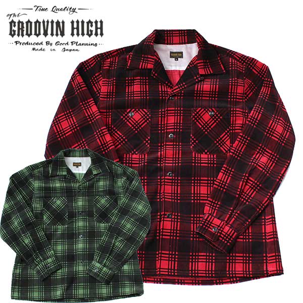 The GROOVIN HIGHʥ롼ϥˡCorduroy Check Shirts Ĺµ ǥ  RED GREEN