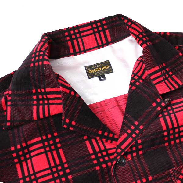 The GROOVIN HIGHʥ롼ϥˡCorduroy Check Shirts Ĺµ ǥ  RED GREEN