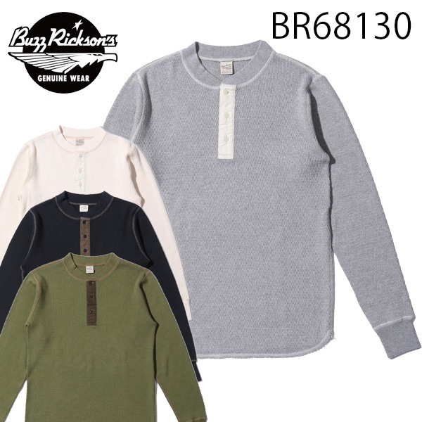 ��BUZZ RICKSON'S�ʥХ��ꥯ���󥺡ˡ�Lot No. BR68130 / BUZZ RICKSON'S THERMAL HENLEY NECK T-SHIRT �����ޥ� �إ�꡼�ͥå� ��åե�