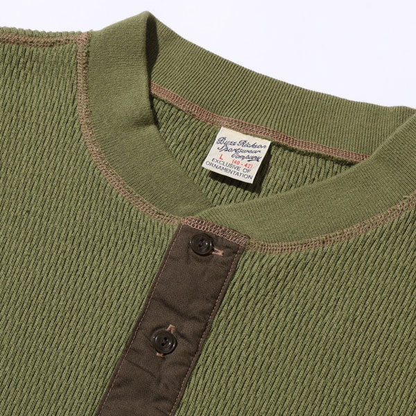 ��BUZZ RICKSON'S�ʥХ��ꥯ���󥺡ˡ�Lot No. BR68130 / BUZZ RICKSON'S THERMAL HENLEY NECK T-SHIRT �����ޥ� �إ�꡼�ͥå� ��åե�