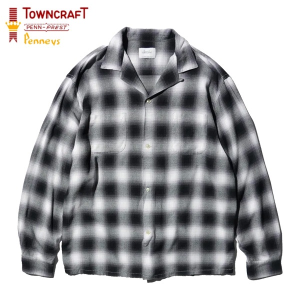 ��TOWNCRAFT�ʥ����󥯥�ե� �ˡ�PENNY'S�ʤڥˡ����ˡ� 60S LOOP COLLAR SHIRTS ����֥�롼�ץ��顼����� Ĺµ����� CHECK SHIRTS �����å������ TC25F02300