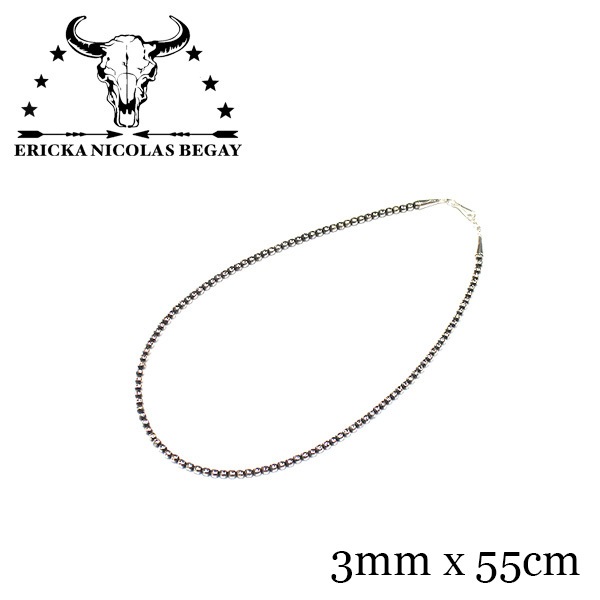 Ericka Nicolas Begayʥå˥饹ӥˡNavajo Pearl Necklace ʥХۥѡͥå쥹 [3mm/55cm] ʥХ² Silver925ʥ󥴥åȥС MatteIngotSilver