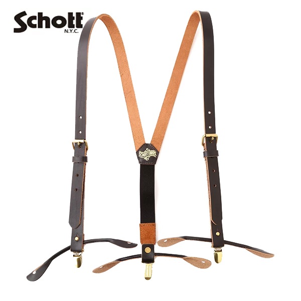 ��Schott�ʥ���åȡˡ�LEATHER SUSPENDER �쥶�������ڥ����