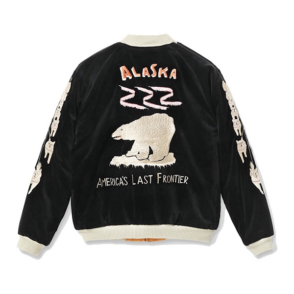ڥơ顼Ρʥơ顼ȥ襦ˡTT15792-119 / Late 1950s Style Velveteen Souvenir Jacket POLAR BEAR  ALASKA MAPɡ ٥˥ 㥱å 饹  ٥ 