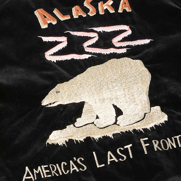 ڥơ顼Ρʥơ顼ȥ襦ˡTT15792-119 / Late 1950s Style Velveteen Souvenir Jacket POLAR BEAR  ALASKA MAPɡ ٥˥ 㥱å 饹  ٥ 