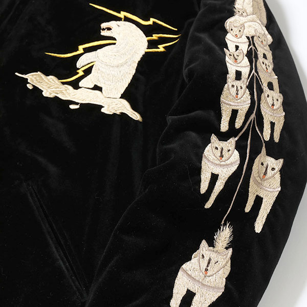 ڥơ顼Ρʥơ顼ȥ襦ˡTT15792-119 / Late 1950s Style Velveteen Souvenir Jacket POLAR BEAR  ALASKA MAPɡ ٥˥ 㥱å 饹  ٥ 