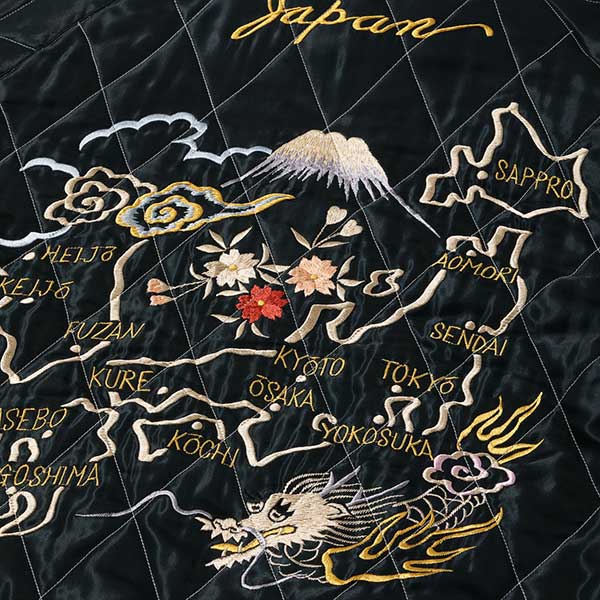 ڥơ顼Ρʥơ顼ȥ襦ˡTT15792-128 / Mid 1950s Style Velveteen Souvenir Jacket ROARING TIGER  JAPAN MAP  ٥˥ 㥱å   ٥ 