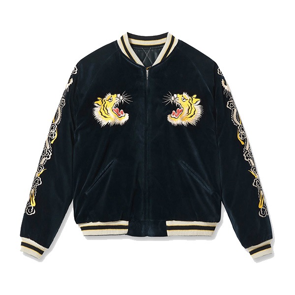 ڥơ顼Ρʥơ顼ȥ襦ˡTT15792-128 / Mid 1950s Style Velveteen Souvenir Jacket ROARING TIGER  JAPAN MAP  ٥˥ 㥱å   ٥ 